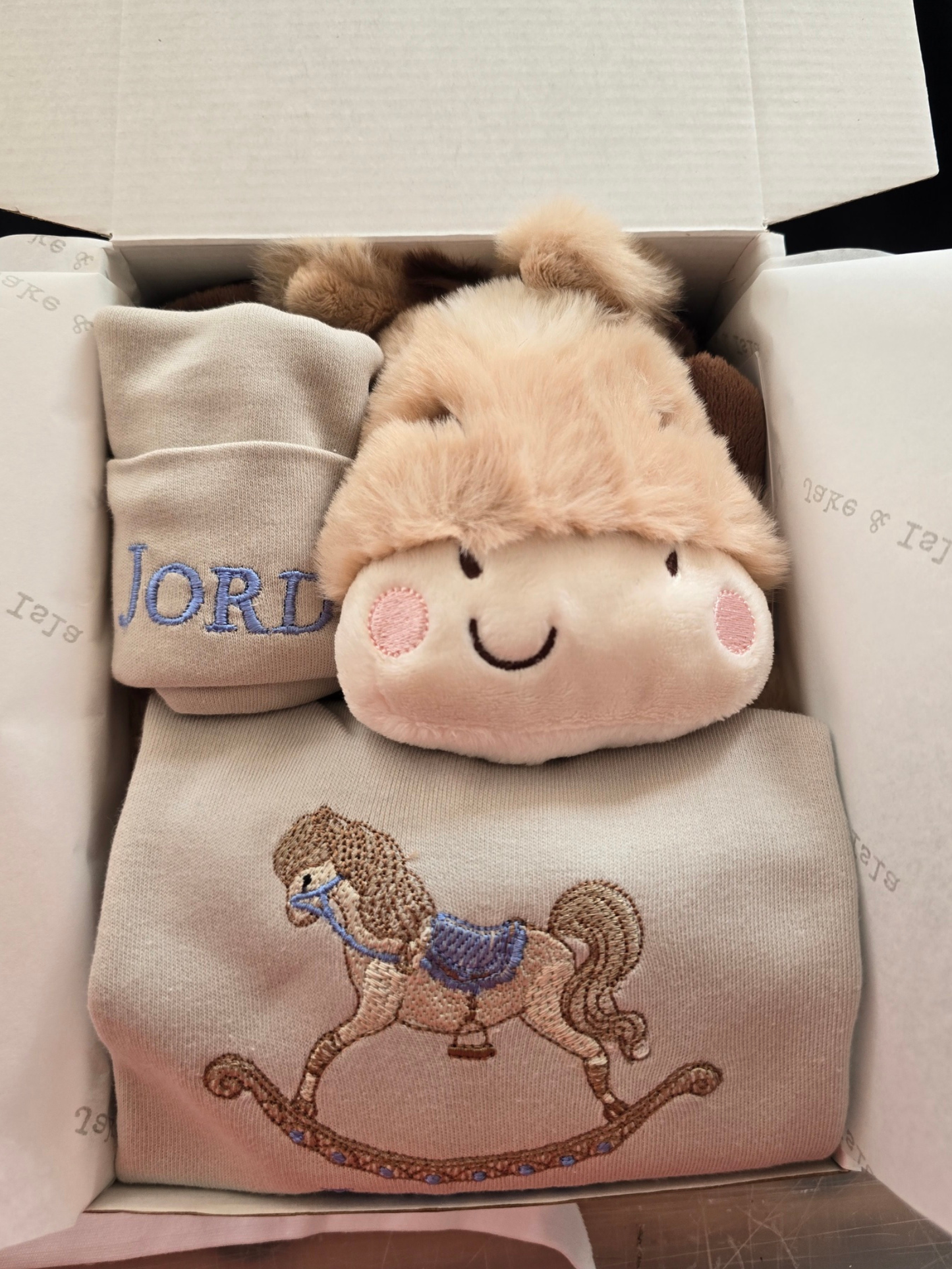 Personalised Deluxe Baby Gift Set - Rocking Horse