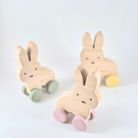 Minky Bunny on Wheels - Pink