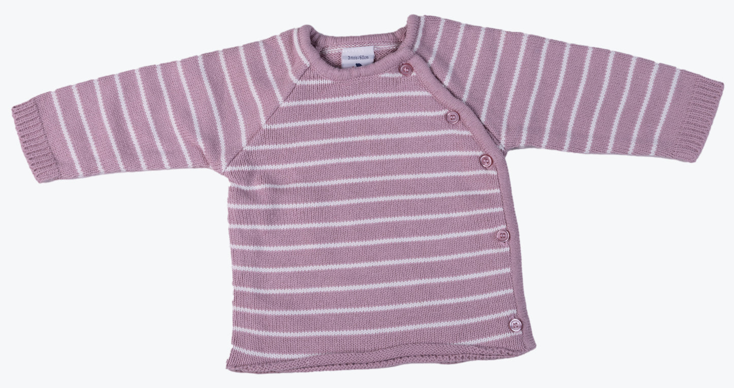 Crossover stripey Baby Jersey - Little Lumps