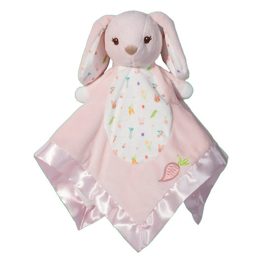 🌷 Parsnip the Pink Bunny Snuggler – Soft Baby Lovey