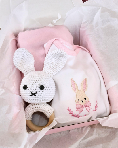 Embroidered Bunny Babygro