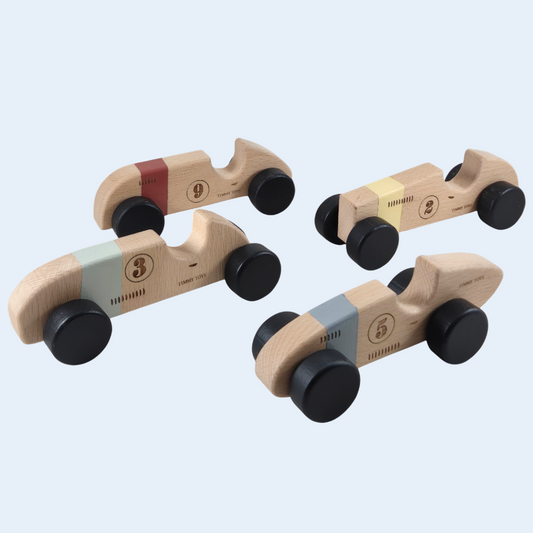 Vintage Racing Car Wooden Toys