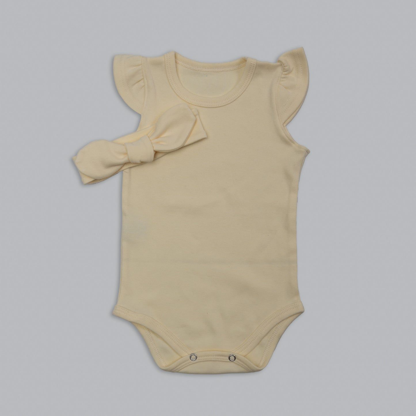 Sleeveless Frilled Onesie and Headband Set