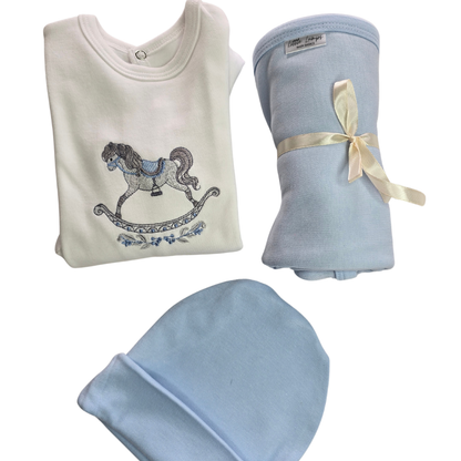 Personalised Deluxe Baby Gift Set - Rocking Horse