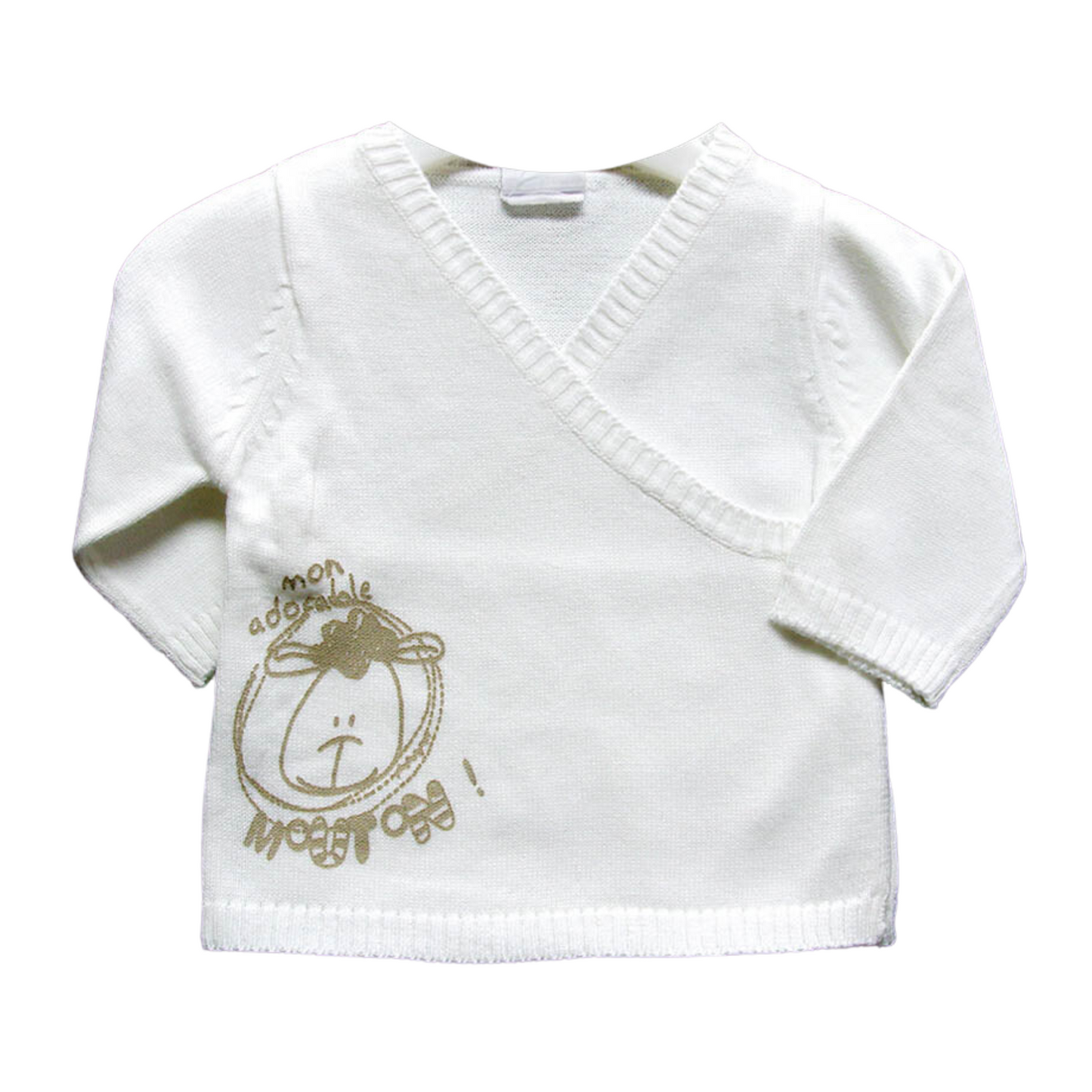 Crossover white baby knitted Jersey