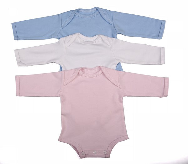 2-Pack Blank Long-Sleeved Baby Onesies With Envelope Neckline - Little Lumps