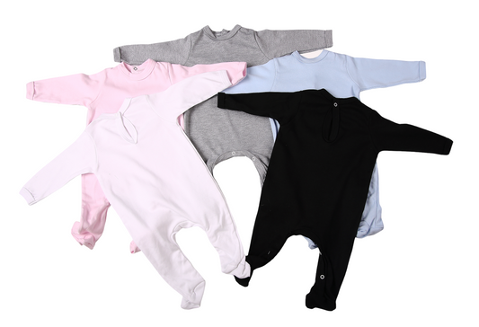 2-Pack Back-Fastening Blank Babygros Made From 100% Cotton - Little Lumps