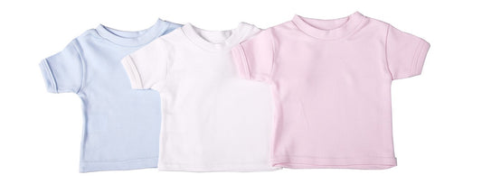 Short-Sleeved Crew-Neck Baby T-Shirts In 100% Cotton Blank Fabric -2 pack - Little Lumps