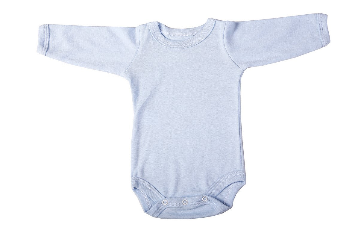 Bulk 6 pack Blank Long-Sleeved Crew Neck Onesies 100% Cotton - Little Lumps