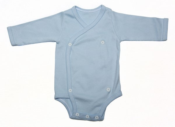 Baby Crossover Button-Up Onesie With Long Sleeves - Little Lumps