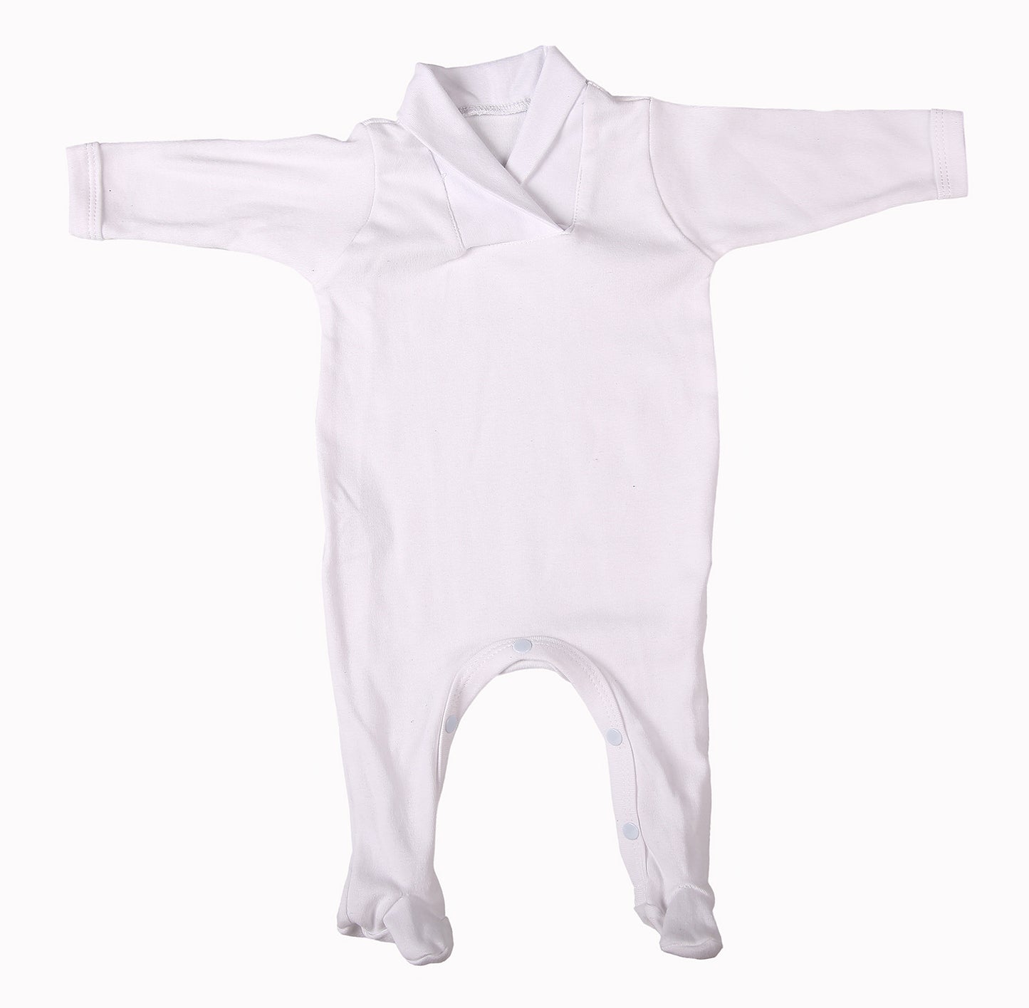 2-Pack Blank Babygros With Crossover Collar In 100% Cotton - Little Lumps