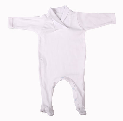 2-Pack Blank Babygros With Crossover Collar In 100% Cotton - Little Lumps